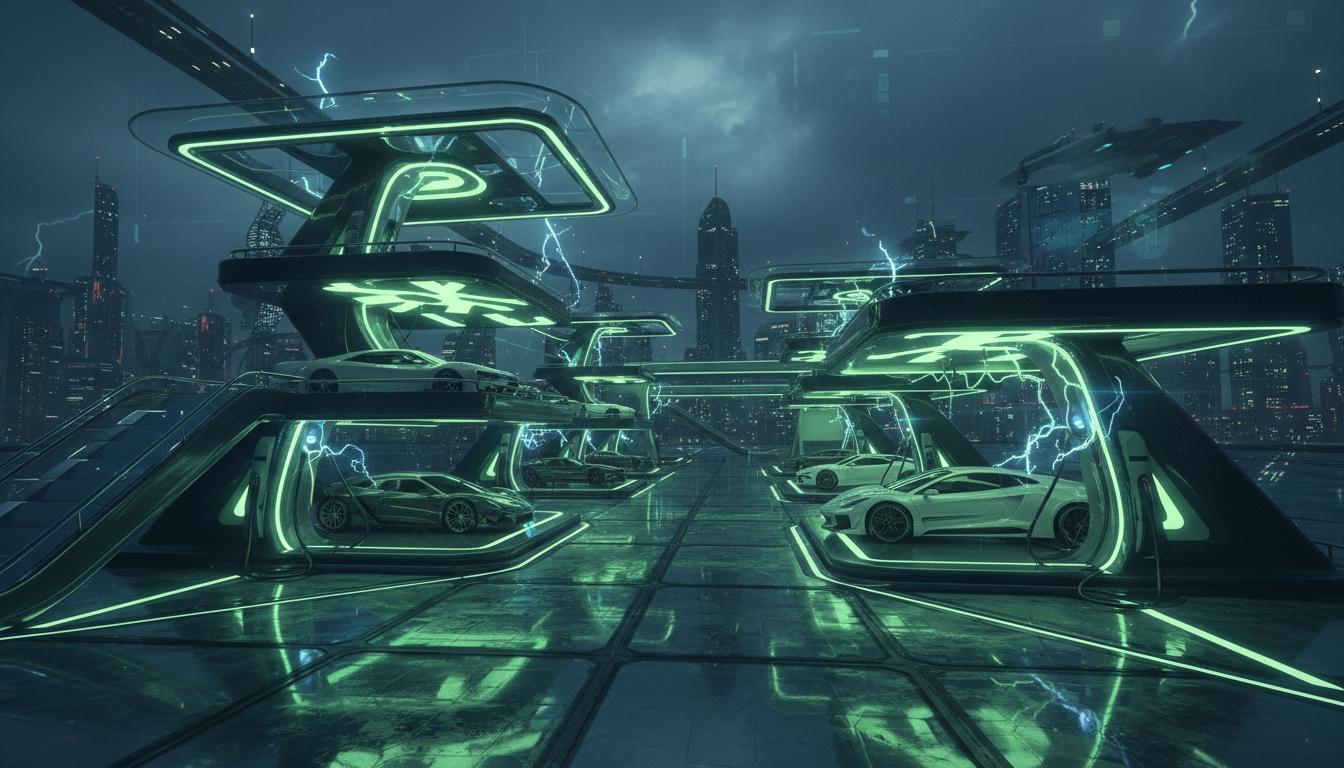 Estação de carregamento futurista